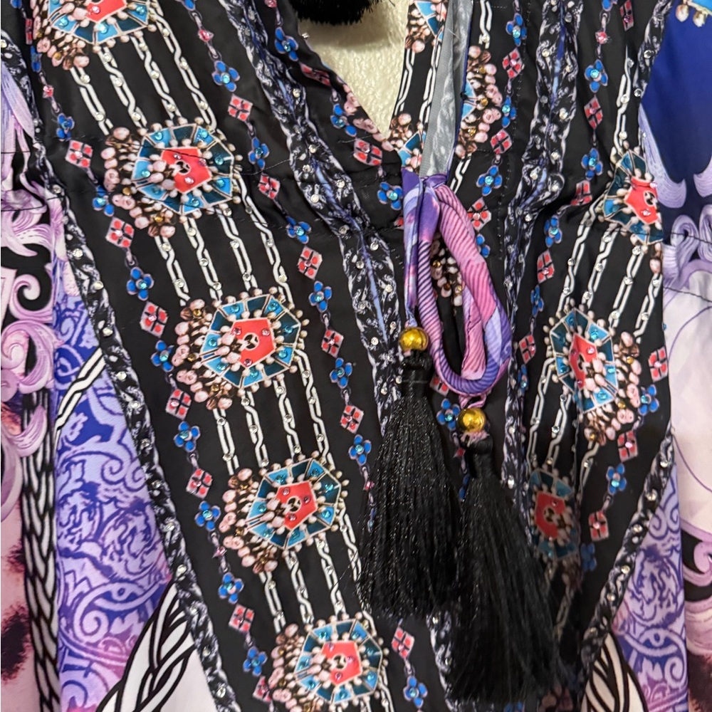 Ranee’s 691 Pink Purple Halter Printed Maxi Coverup Resort Swim Animal Dress - Picture 10 of 11